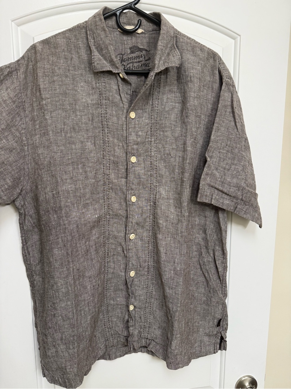 Tommy Bahama Short-Sleeve Linen Button-Down Shirt - Charcoal